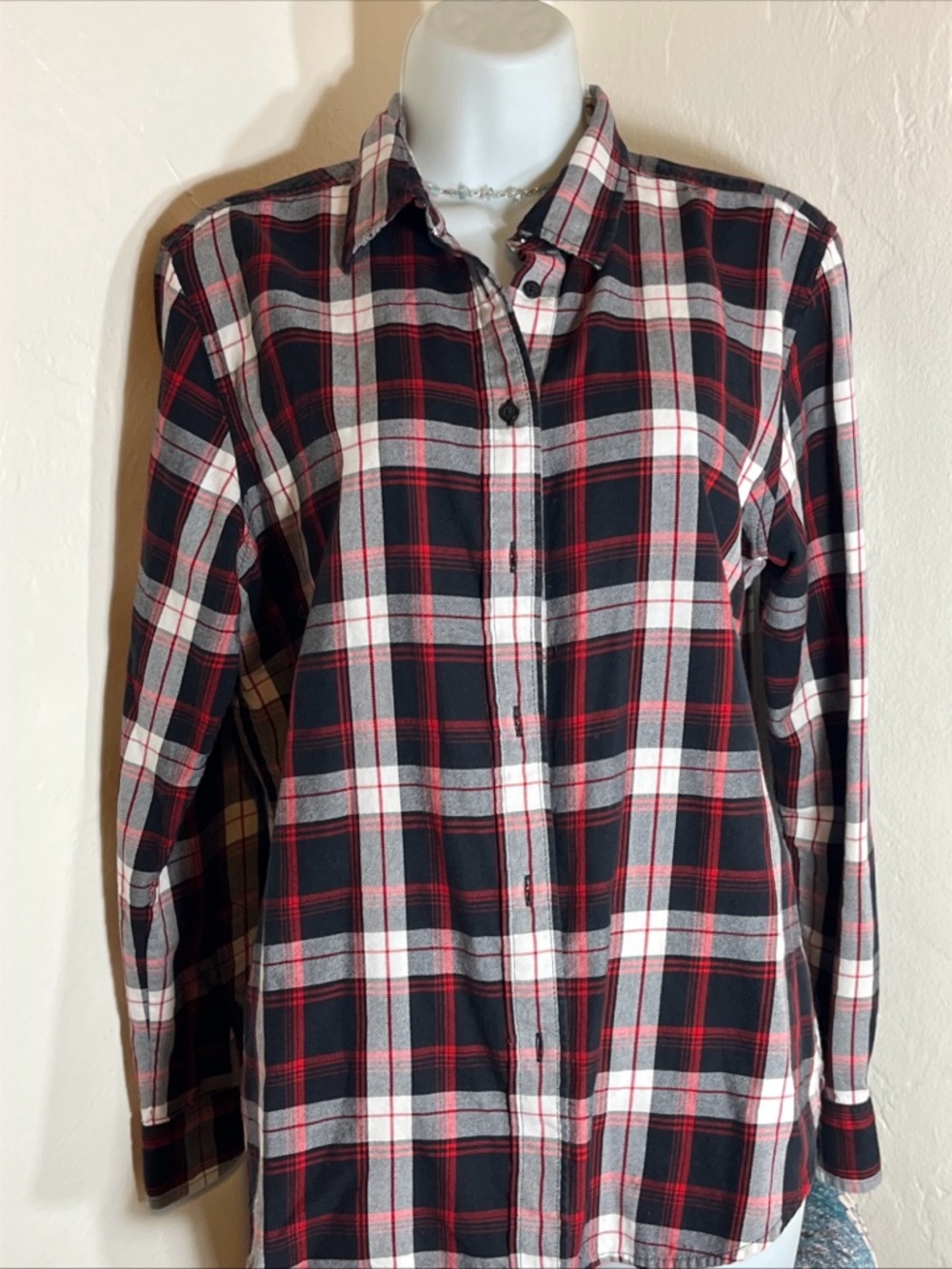 Ralph Lauren Red, Black & White Plaid Button-Down Shirt